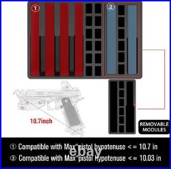 Pistol Gun Case for Multi Handguns Hold Multiple Pistols & Magazines, Pre-Cut