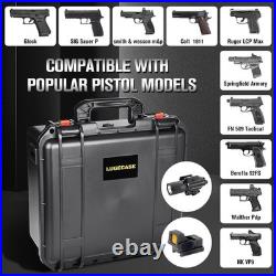 Pistol Gun Case for Multi Handguns Hold Multiple Pistols & Magazines, Pre-Cut