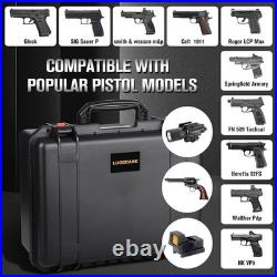 Pistol Gun Case for Multi Handguns Hold Multiple Pistols & Magazines, Pre-Cut