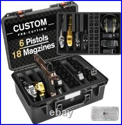 Pistol Gun Case for Multi Handguns Hold Multiple Pistols & Magazines, Pre-cut