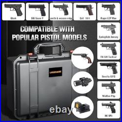 Pistol Gun Case for Multi Handguns Hold Multiple Pistols & Magazines, Pre-cut