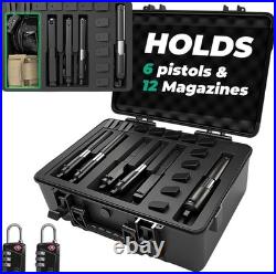 Pistol Gun Case for Multiple Handguns, Pre-Cut Handgun Case Lockable, Waterproof Pistol Gun Case for Multiple Handguns, Pre-Cut Handgun Case Lockable, Waterproof