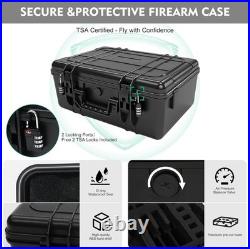 Pistol Gun Case for Multiple Handguns, Pre-Cut Handgun Case Lockable, Waterproof Pistol Gun Case for Multiple Handguns, Pre-Cut Handgun Case Lockable, Waterproof