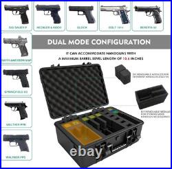 Pistol Gun Case for Multiple Handguns, Pre-Cut Handgun Case Lockable, Waterproof Pistol Gun Case for Multiple Handguns, Pre-Cut Handgun Case Lockable, Waterproof