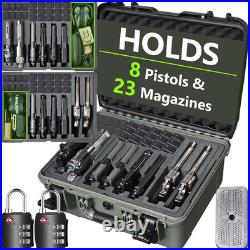 Pistol Gun Case for Multiple Handguns TSA Approved Travel Pistol Case with 2 T