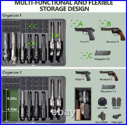 Pistol Gun Case for Multiple Handguns TSA Approved Travel Pistol Case with 2 T