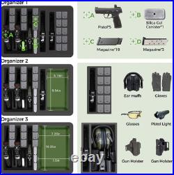 Pistol Gun Case for Multiple Handguns TSA Approved Travel Pistol Case with 2 T