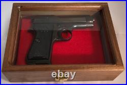 Pistol Gun Presentation Case Glass Top Wood Box Beretta M1934 M34 M35 Pietro