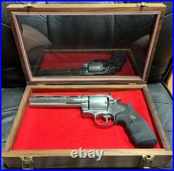 Pistol Gun Presentation Case Glass Top Wood Box Colt Revolvers Snake Python 6 4
