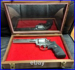 Pistol Gun Presentation Case Glass Top Wood Box Colt Revolvers Snake Python 6 4