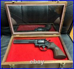 Pistol Gun Presentation Case Glass Top Wood Box Colt Revolvers Snake Python 6 4