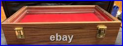 Pistol Gun Presentation Case Glass Top Wood Box Colt Revolvers Snake Python 6 4