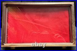 Pistol Gun Presentation Case Glass Top Wood Box Colt Revolvers Snake Python 6 4