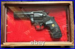 Pistol Gun Presentation Case Glass Top Wood Box Colt Revolvers Snake Python 6 4
