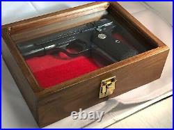 Pistol Gun Presentation Case Glass Top Wood Box For Colt 1903 1908 Hammerless