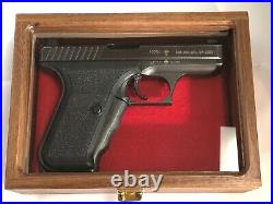 Pistol Gun Presentation Case Glass Top Wood Box For H&k P7 Heckler & And Koch D