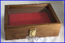 Pistol Gun Presentation Case Glass Top Wood Box For Mauser 1934 German Firearm