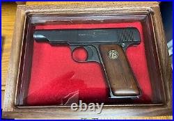 Pistol Gun Presentation Case Glass Top Wood Box For Ortgies German Firearm