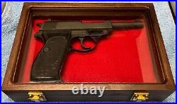 Pistol Gun Presentation Case Glass Top Wood Box Walther P38 P1 Style Pistols 9mm