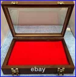 Pistol Gun Presentation Case Glass Top Wood Box Walther P38 P1 Style Pistols 9mm