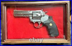 Pistol Gun Presentation Case Glass Top Wood Colt Python King Cobra Diamondback 4 Pistol Gun Presentation Case Glass Top Wood Colt Python King Cobra Diamondback 4