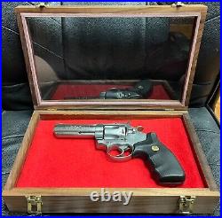 Pistol Gun Presentation Case Glass Top Wood Colt Python King Cobra Diamondback 4 Pistol Gun Presentation Case Glass Top Wood Colt Python King Cobra Diamondback 4