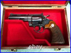 Pistol Gun Presentation Case Wood Box Colt Diamondback 4 Barrel Snake Firearm
