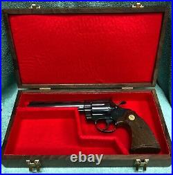 Pistol Gun Presentation Case Wood Box Colt Diamondback 6 Barrel Snake Firearm