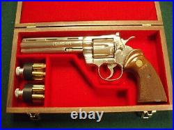 Pistol Gun Presentation Case Wood Box Colt Python 6 Barrel Snake Firearm Rare