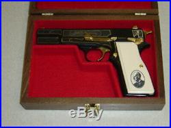 Pistol Gun Presentation Case Wood Box For Browning High Power Bhp John Hi P35 HP