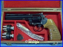 Pistol Gun Presentation Case Wood Box For Colt Python Revolver Elite Snake Blue