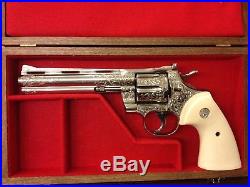 Pistol Gun Presentation Case Wood Box For Colt Python Revolver Snake. 357 6
