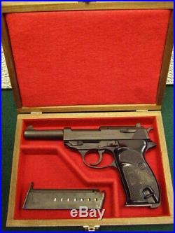 Pistol Gun Presentation Case Wood Box For Walther P38 P1 Mauser Wwii Service