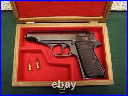 Pistol Gun Presentation Case Wood Box For Walther Pp Ppk Mauser Wwii Service