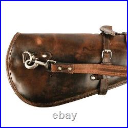 Plain Rifle Shotgun Sleeve Case Brown Cover Scabbard Genuine Leather Hand Tooled