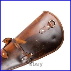 Plain Rifle Shotgun Sleeve Case Brown Cover Scabbard Genuine Leather Hand Tooled