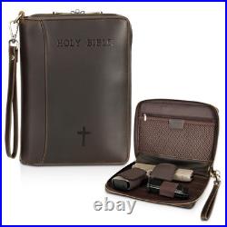 Polare Full Grain Leather Holy Bible Soft Carry Handgun Pouch Padded Wallet T