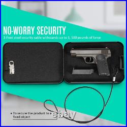 Portable Gun Safe Case Pistol Handgun Valuables Combination Lock Box Metal Black