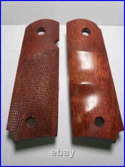 Premium Grips Colt 1911 Full Size, Mustang. 380 Real Wood Checkered 1911 Mustang