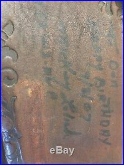 RARE -Hand Tooled Leather Gun Ammo Shoulder Case /Mickey Lolich MVP Signed
