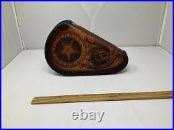 Rare Custom Leather Tooled Pistol Case Wool Lined (TEXAS RANGER STAR) Nice