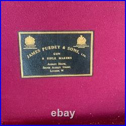 Rare. James Purdy and Sons LTD Leather /wooden antique Felt gun case