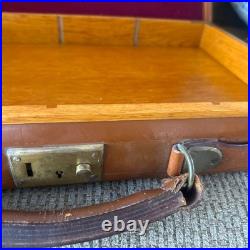 Rare. James Purdy and Sons LTD Leather /wooden antique Felt gun case