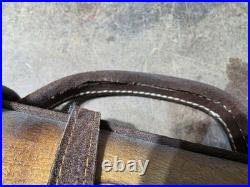 Rare Tiger Motif Vintage Hand-Tooled Mexican Leather 2-Piece Scabbard Case