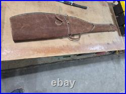 Rare Tiger Motif Vintage Hand-Tooled Mexican Leather 2-Piece Scabbard Case