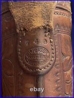 Rare Vintage Heiser's Hand-Made Stiff Leather Gun Cases 740