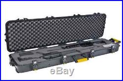 Rifle Case Double Scoped with Wheels Black Hunting Gun Watertight Rugged Plano