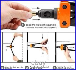 Rivet Nut Tool Gun Kit Case Rivnut Fastener Setter Hand Blind Metric SAE Manual