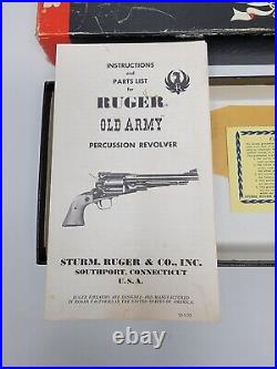 Ruger Handgun Factory Empty Box & Paperwork Old Army Black Powder. 45 Revolver