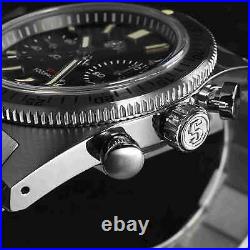 SAN MARTIN SN0007-G-JS 62mas Chronograph Mechanical Gray Dial 40mm 10 ATM Watch